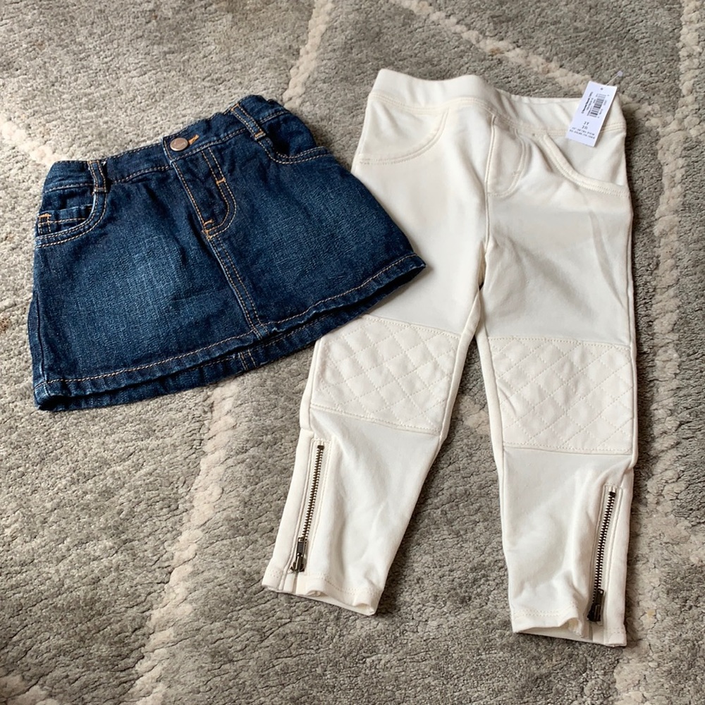Old Navy Toddler Leggings and Jean Skirt NWT size 2T - Picture 1 of 9